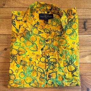 Peter Huntington Vibrant Yellow Floral Men's Shirt